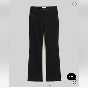 Madewell Women's Black Kick-Out Flare Mid-Rise Crop Jeans